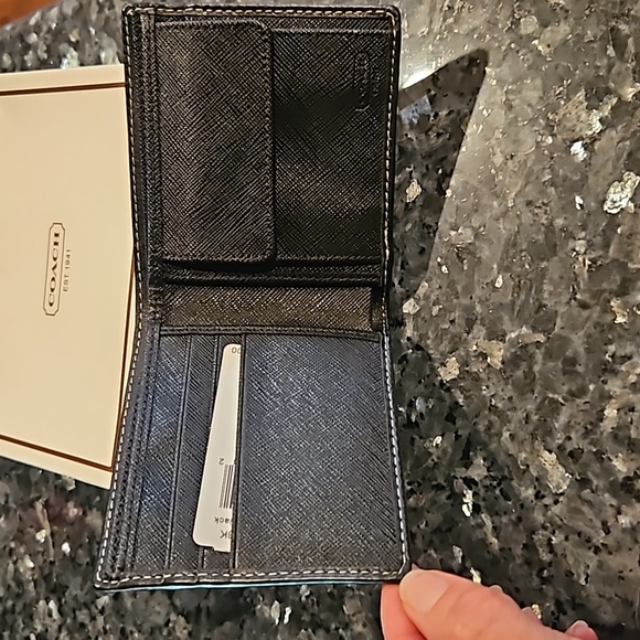 Coach Men’s Bi-Fold Wallet Coin Pouch Leather and Canvas EUC - Picture 2 of 5